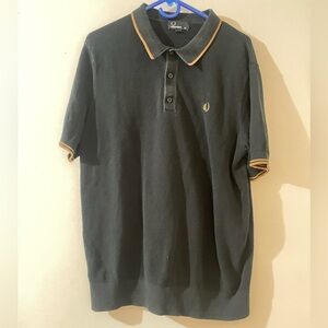 Fred Perry Black Polo with Yellow Contrast Piping